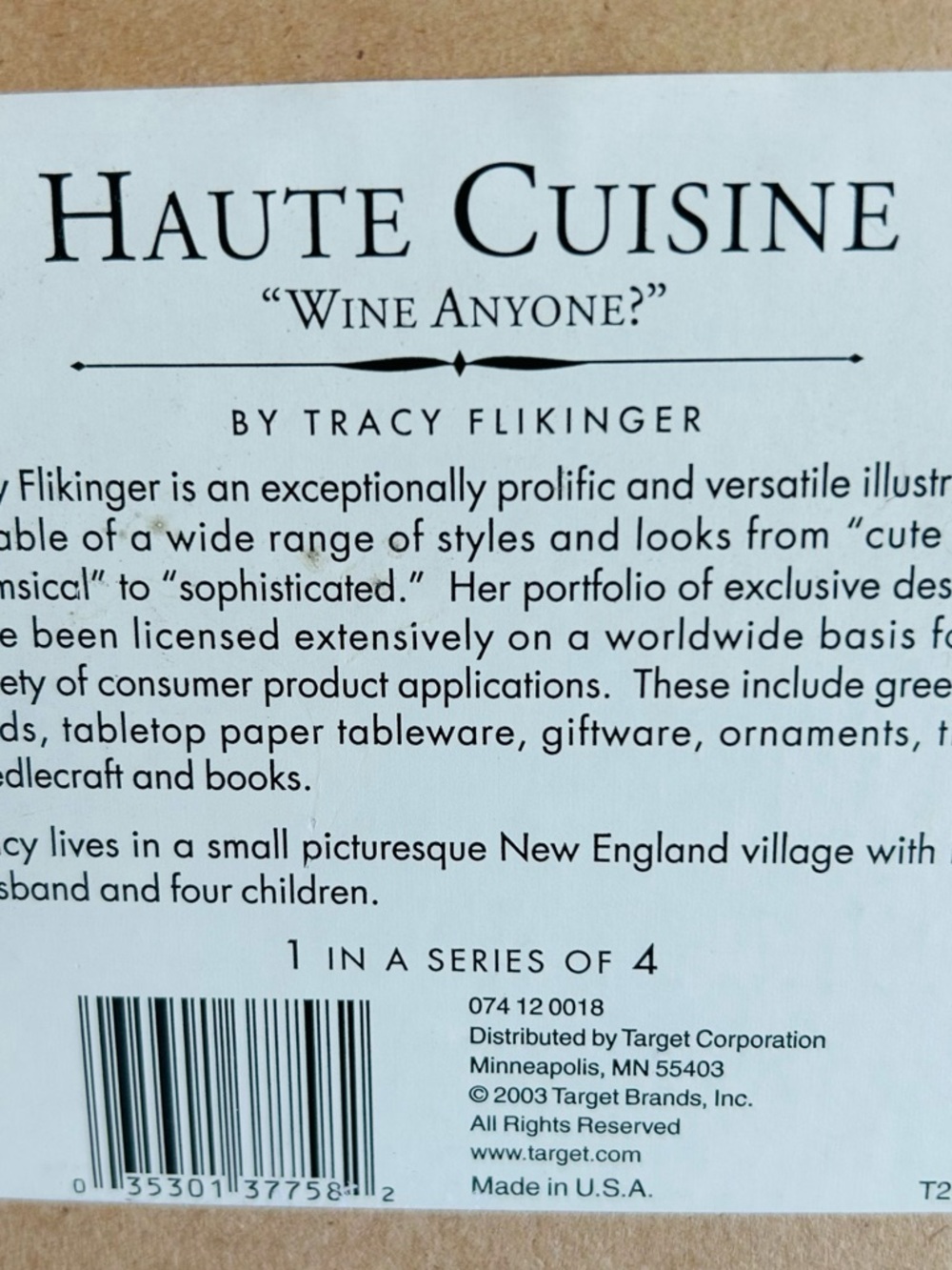 Tracy Flikinger “Wine Anyone?” Haute Cuisine Black Framed Waiter Wall Art 13x13 - Picture 2 of 5